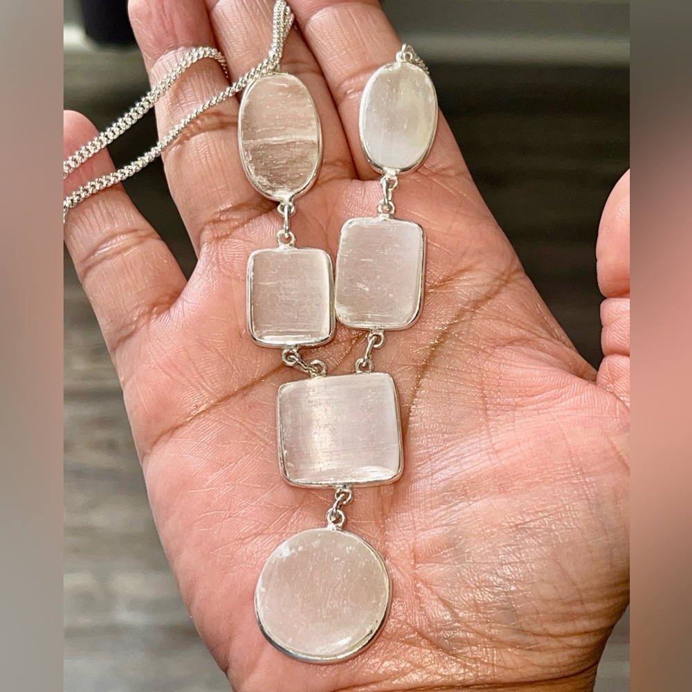 Satin Spar Selenite Necklace - Picture 3 of 8